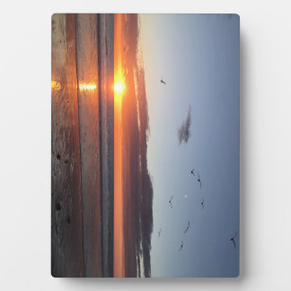 Plaque Photo Coucher de soleil sur la plage