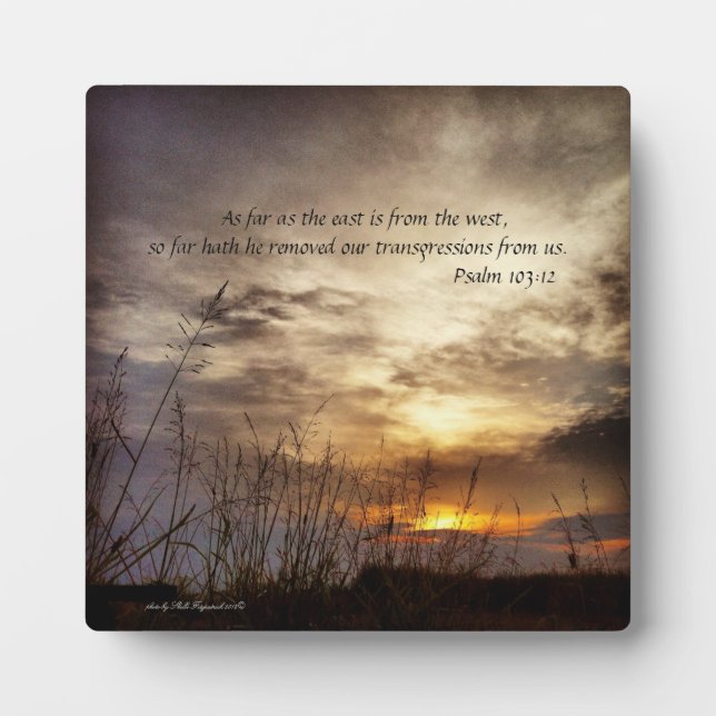 Plaque Photo Country Sunrise Nature Art Photo et Bible Verse (Devant)