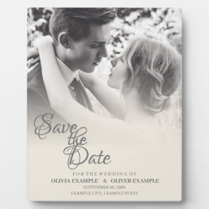 Plaque Photo Couple Mariage baiser en monochrome