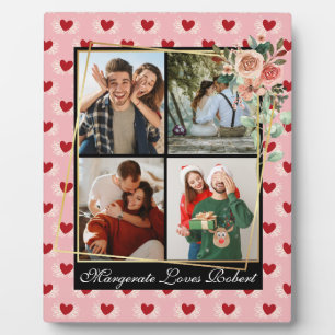 Plaque Photo Couple personnalisé 4 Photo Moderne Chic Élégant