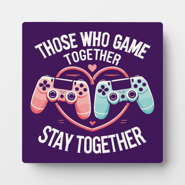 Plaque Photo Couples Qui Jouent Ensemble - Gaming Coupe Amateur (Devant)