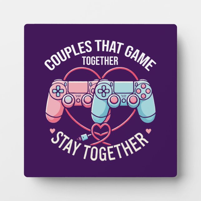 Plaque Photo Couples Qui Jouent Ensemble - Gaming Coupe Amateur (Devant)
