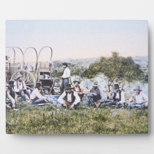 Plaque Photo Cowboys au déjeuner, 1904 (photo)
