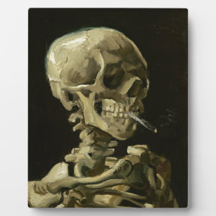 Plaque Photo Crâne avec cigarette par Van Gogh