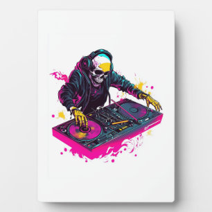 Plaque Photo Crâne Rave � Squelette de fête EDM DJ