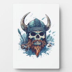 Plaque Photo Crâne Viking Berserker