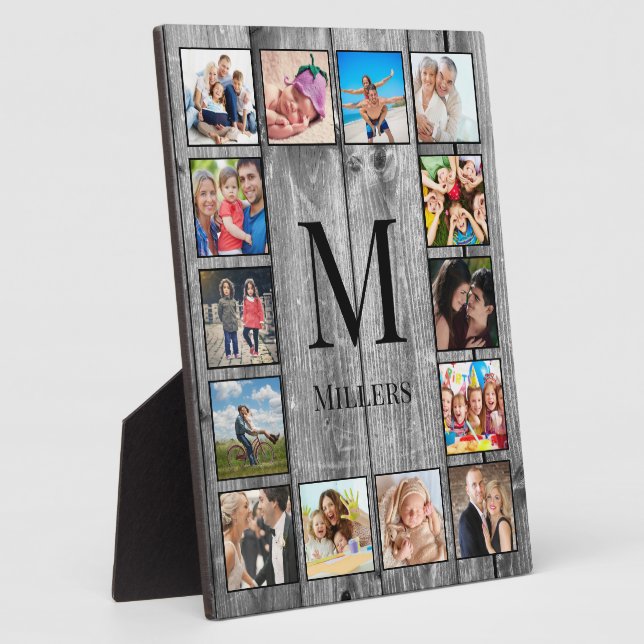 Plaque Photo Create Your Custom Photo Collage Rustic Farmhouse (Côté)