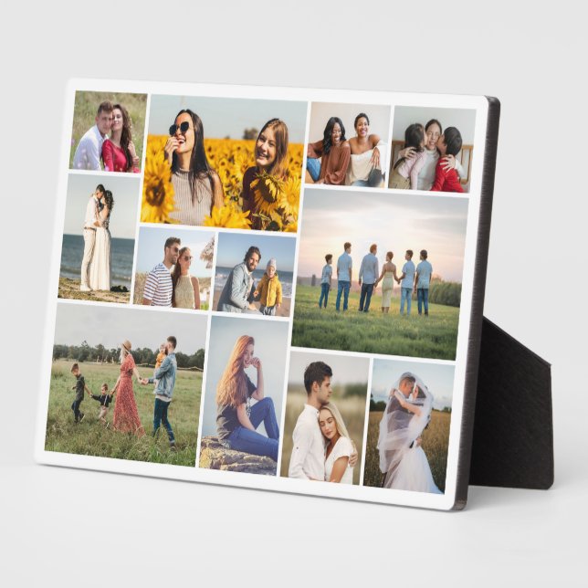 Plaque Photo Create Your Own 12 Photo Collage (Côté)