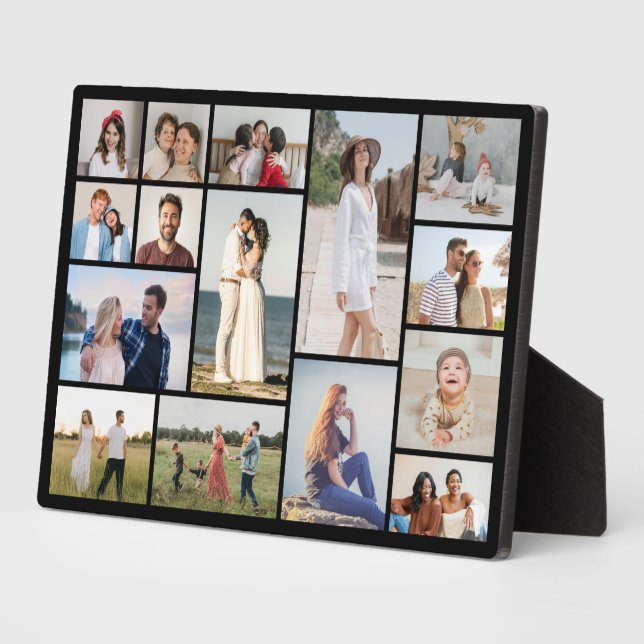 Plaque Photo Create Your Own 15 Photo Collage Poster (Côté)