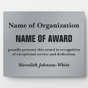 Plaque Photo Créer une bourse de service bénévole personnalisée