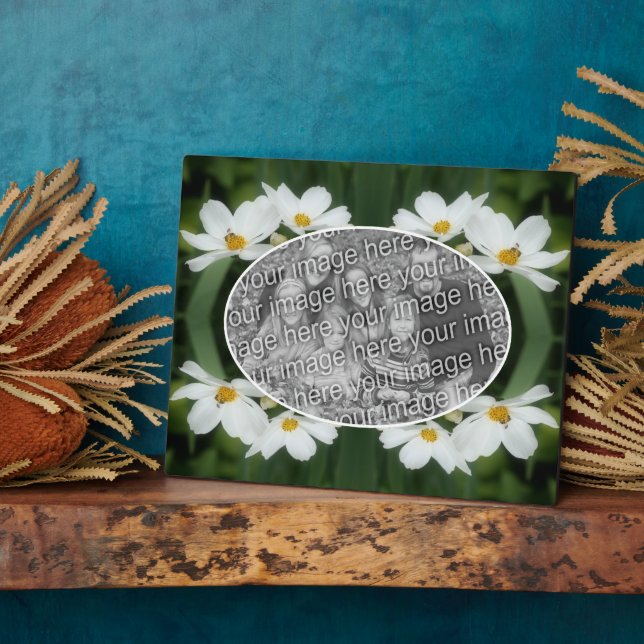 Plaque Photo Créez Votre Propre Photo Cosmos Fleurs Et Abeilles (Côté)