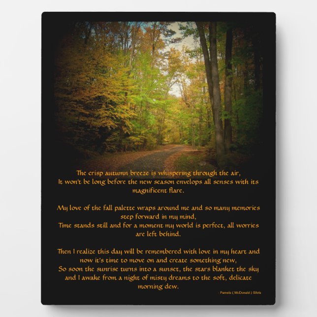 Plaque Photo Crisp Automne Breeze Poème Pittoresque Easel Photo (Devant)