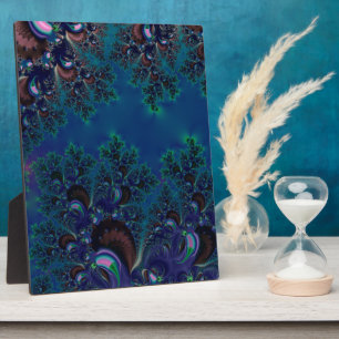 Plaque Photo Cristaux de gel bleu de minuit fractales