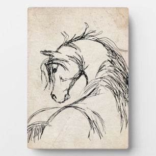 Plaque Photo Croquis de tête de cheval d'art