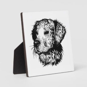 Plaque Photo Croquis en tête de canine