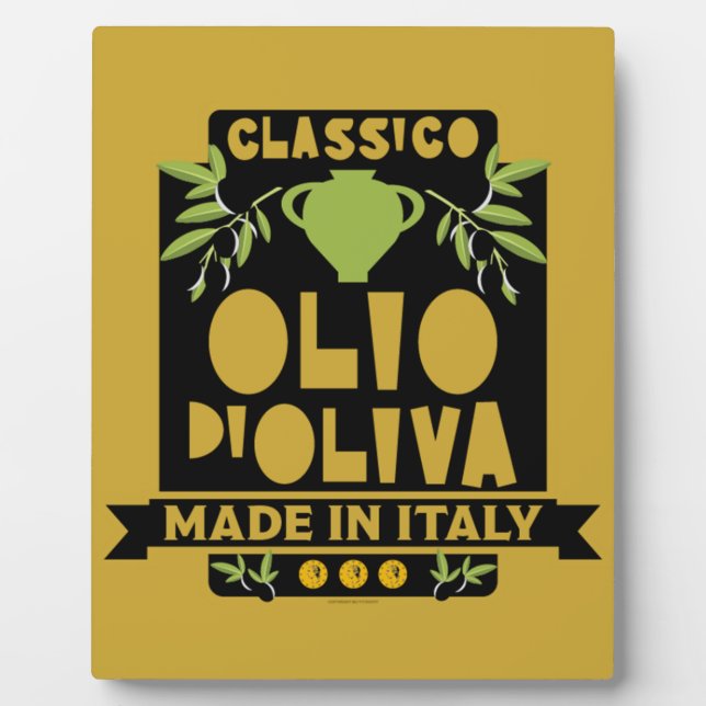 Plaque Photo Cuisine italienne d'huile d'olive (Devant)