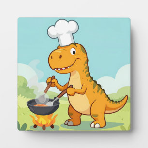 Plaque Photo Cuisinier Dinosaure Cuisine Drôle