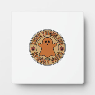 Plaque Photo Cuisses Épaisses et Vibes Effrayantes Tee Ghost Ha