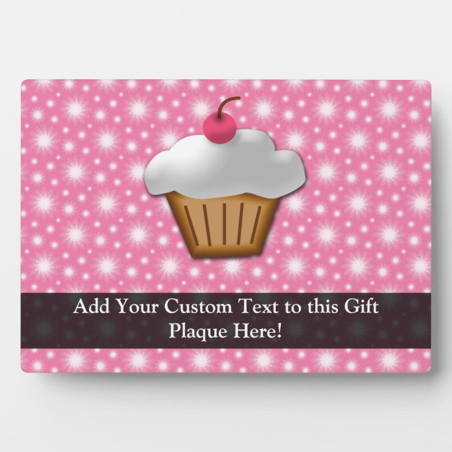 Plaque Photo Cupcake rose/blanc cerise (Devant)