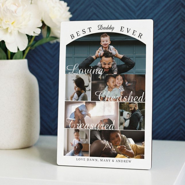Plaque Photo Custom Best Dad Ever Family Photo Collage Keepsake (Custom Best Dad Ever Family Photo Collage Keepsake Plaque)