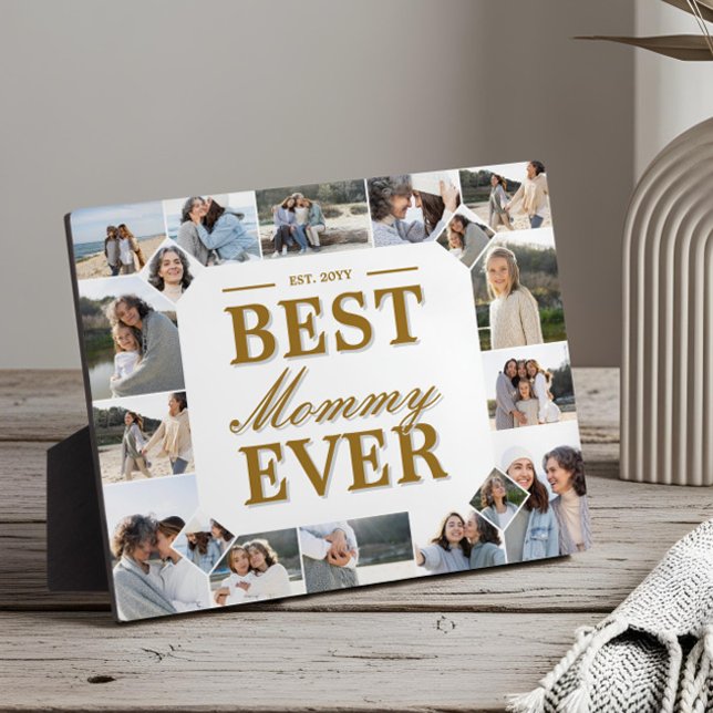 Plaque Photo Custom Best Mummy Ever Family Photo Collage Gift (Best Mommy Ever Father's Day Photo Frame Collage)