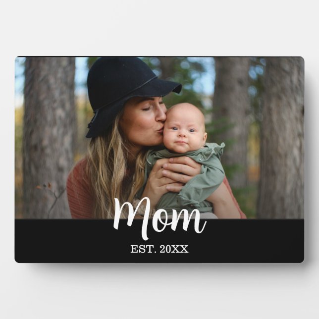 Plaque Photo Custom Script Mom Est. Photo  (Devant)
