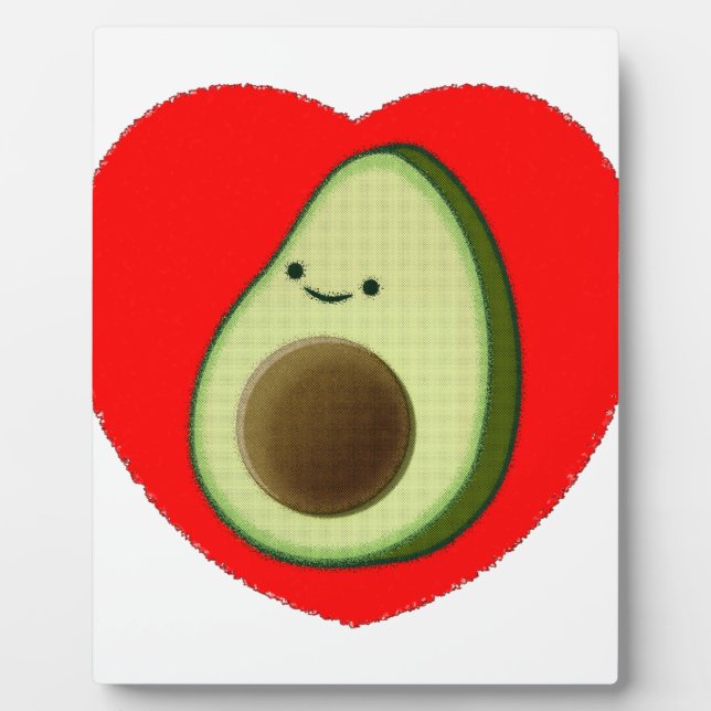 Plaque Photo Cute Avocado Dans Le Coeur Rouge (Devant)