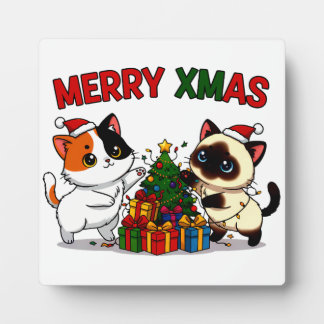 Plaque Photo Cute Calico & Siamese Kitten Gift