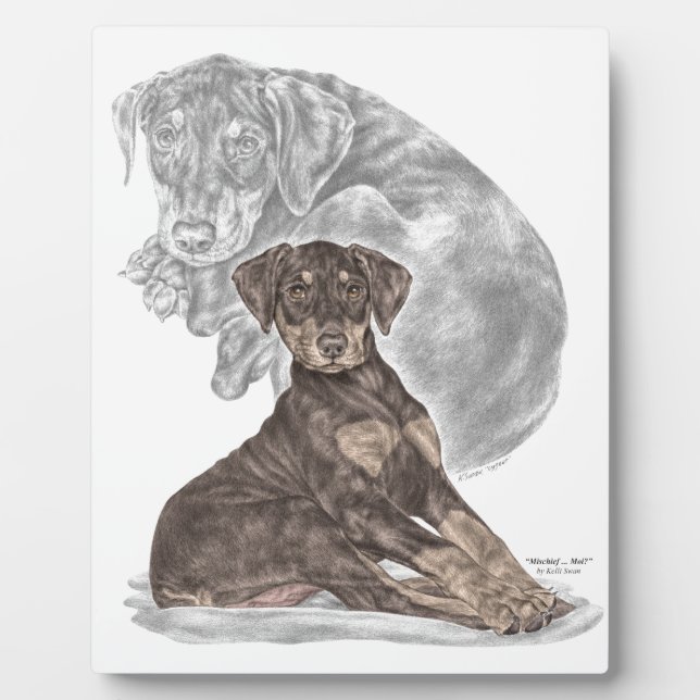 Plaque Photo Cute Doberman Pinscher Puppy (Devant)