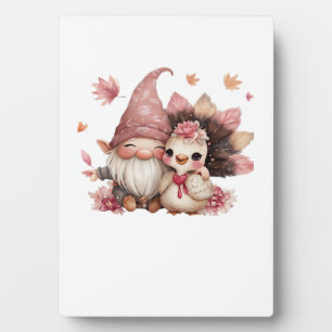 Plaque Photo Cute Gnome de Thanksgiving avec illustration de di