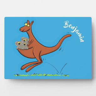 Plaque Photo Cute kangaroo and koalas cartoon illustration
