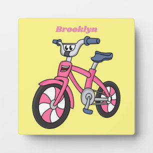 Plaque Photo Cute pink kids bicycle cartoon illustration