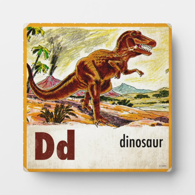 Plaque Photo D est pour Dinosaur (Devant)