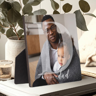 Plaque Photo D est pour papa Fête des pères minimale garde phot