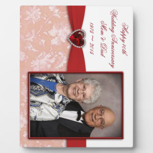 Plaque photo Damask 40th Mariage Anniversary