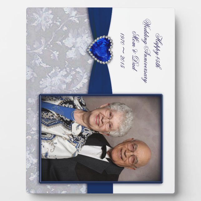 Plaque photo Damask 45th Mariage Anniversary (Devant)