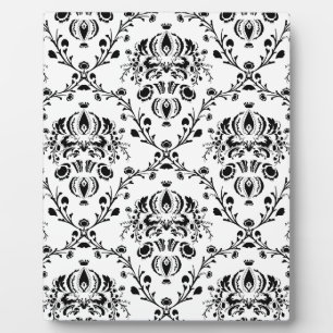 Plaque Photo Damask blanc et noir