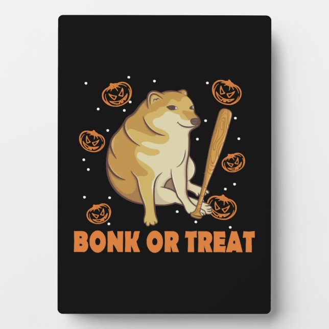 Plaque Photo Dank Meme Cheems Halloween Chien (Devant)