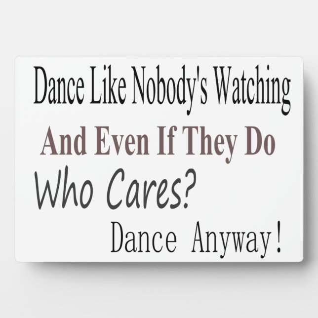 Plaque Photo Danse comme personne ne regarde (Devant)