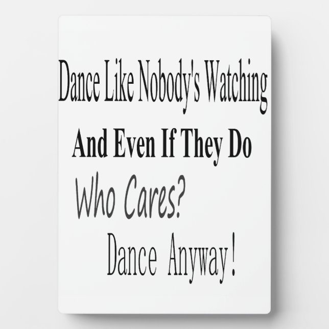 Plaque Photo Danse comme personne ne regarde (Devant)