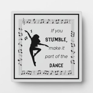 Plaque Photo Danse inspiration citation notes musicales noir