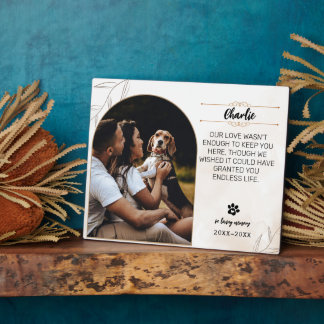 Plaque Photo de Chien - En Souvenir Affectueux 8x1