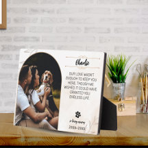 Plaque Photo de Chien - Personnalisé En Souvenir A