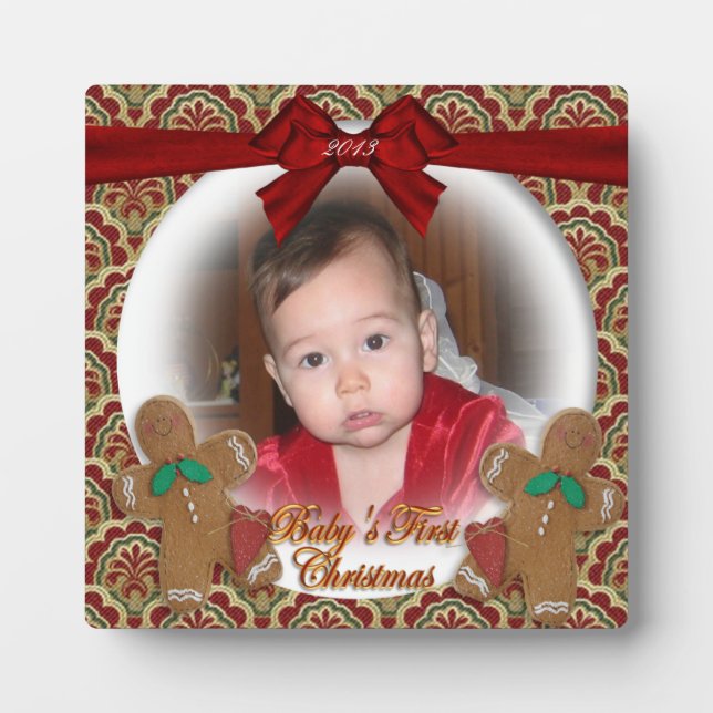 Plaque photo de Noël du bébé (Devant)