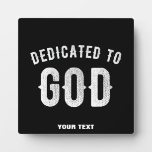 PLAQUE PHOTO DÉDIÉ À DIEU PERSONNALISABLE COOL TEXTE BLANC