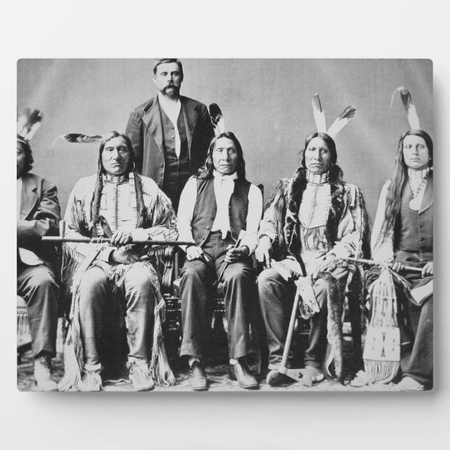 Plaque Photo Délégation des chefs sioux, dirigée par Red Cloud  (Devant)