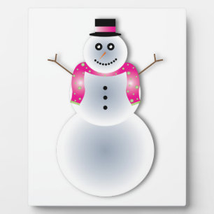 Plaque Photo déplaisant bonhomme de neige de noël
