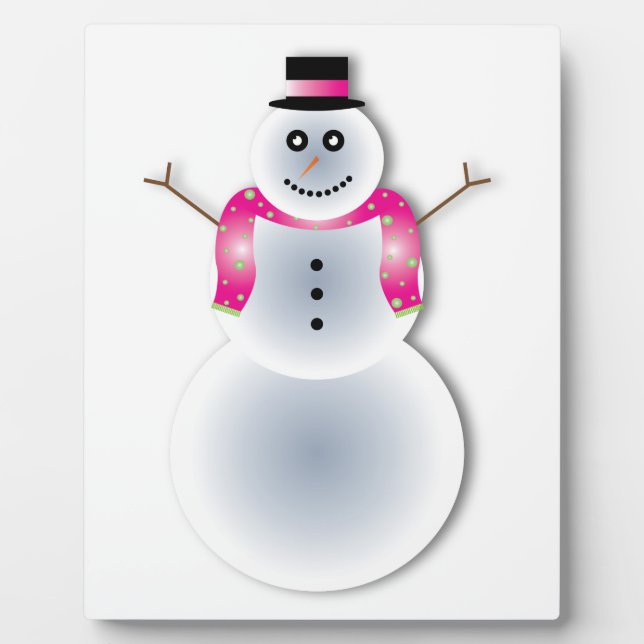 Plaque Photo déplaisant bonhomme de neige de noël (Devant)