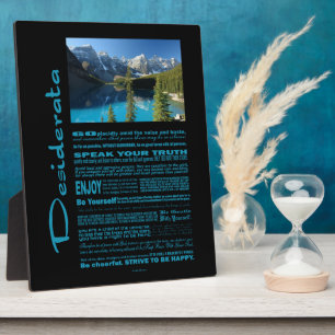 Plaque Photo Desiderata Poem Moraine Lac