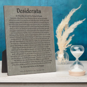 Plaque Photo Desiderata sur le marbre gris
